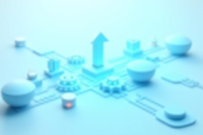 Abstract illustration of interconnected digital elements representing solutions